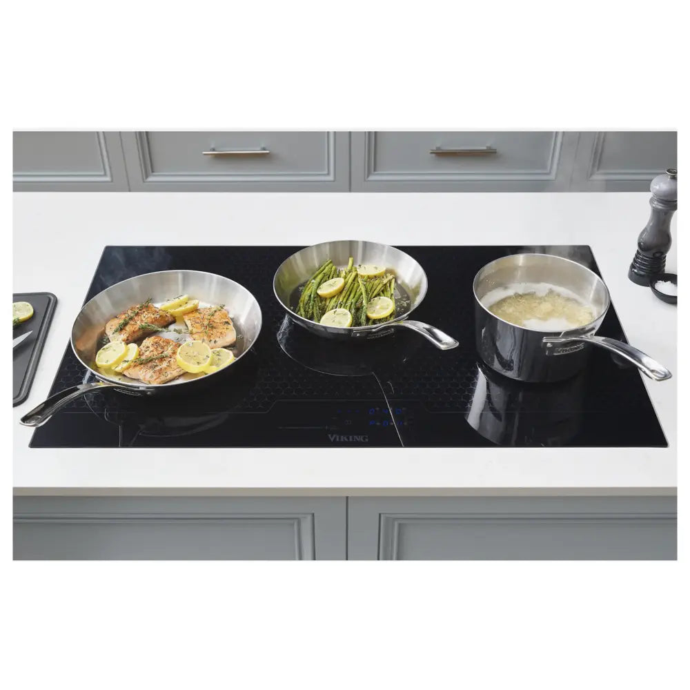 Viking RVL Series 36 inch Induction Cooktop with 5 MagneQuick Induction Elements, and Digital Touch Control, in Black Glass -  MVIC63615BBG