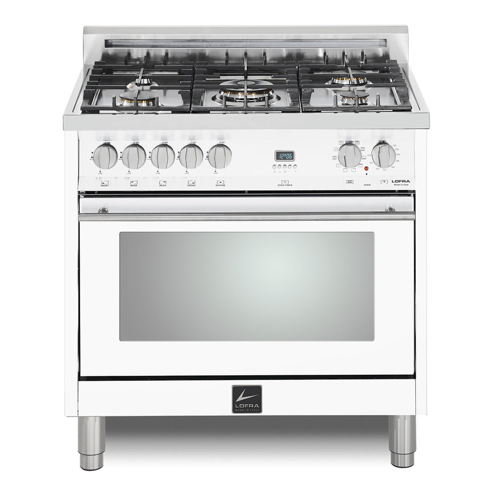 Lofra 36" Maestro Series Freestanding Dual Fuel Range with 5 Sealed Brass Burners, 3 cu. ft. Oven Capacity and True European Convection