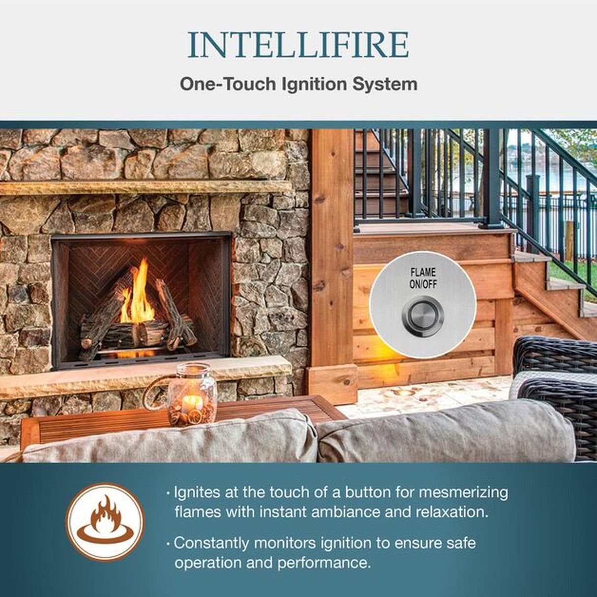 Majestic Courtyard 36" Traditional Outdoor Vent-Free Gas Fireplace