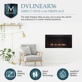 Majestic DVLinear 36" Linear Contemporary Direct Vent Gas Fireplace