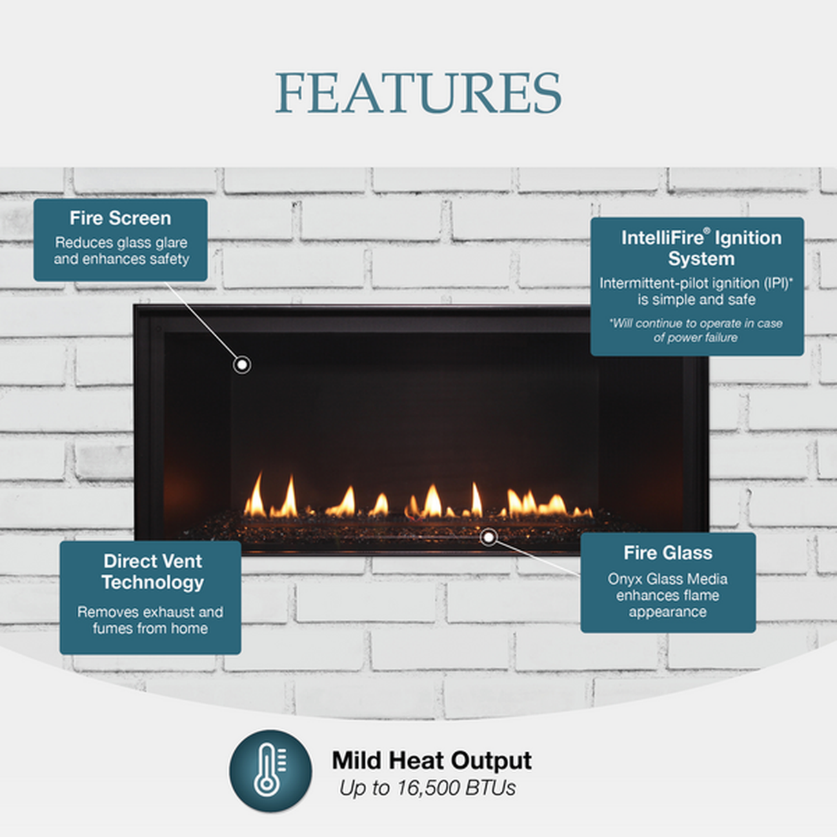 Majestic DVLinear 36" Linear Contemporary Direct Vent Gas Fireplace
