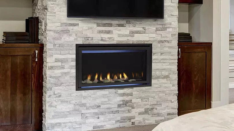 Majestic 32in Jade Linear Direct Vent Gas Fireplace with IntelliFire Touch Ignition System