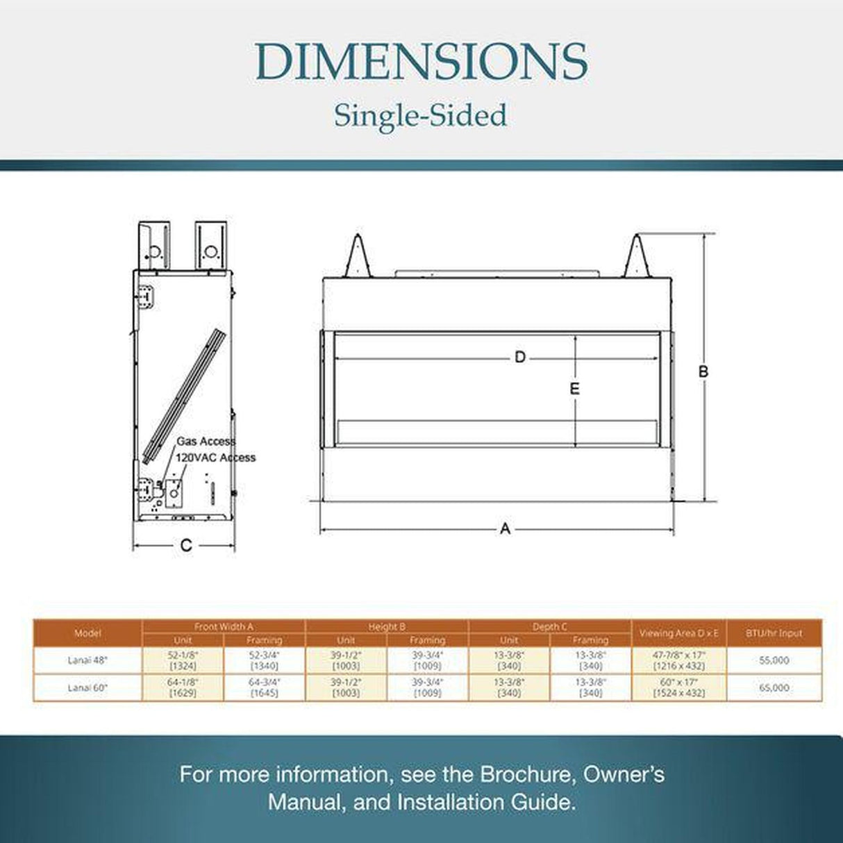 Majestic Lanai 48" Linear Contemporary Outdoor Vent-Free Natural Gas Fireplace