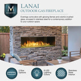 Majestic Lanai 48" Linear Contemporary Outdoor Vent-Free Natural Gas Fireplace