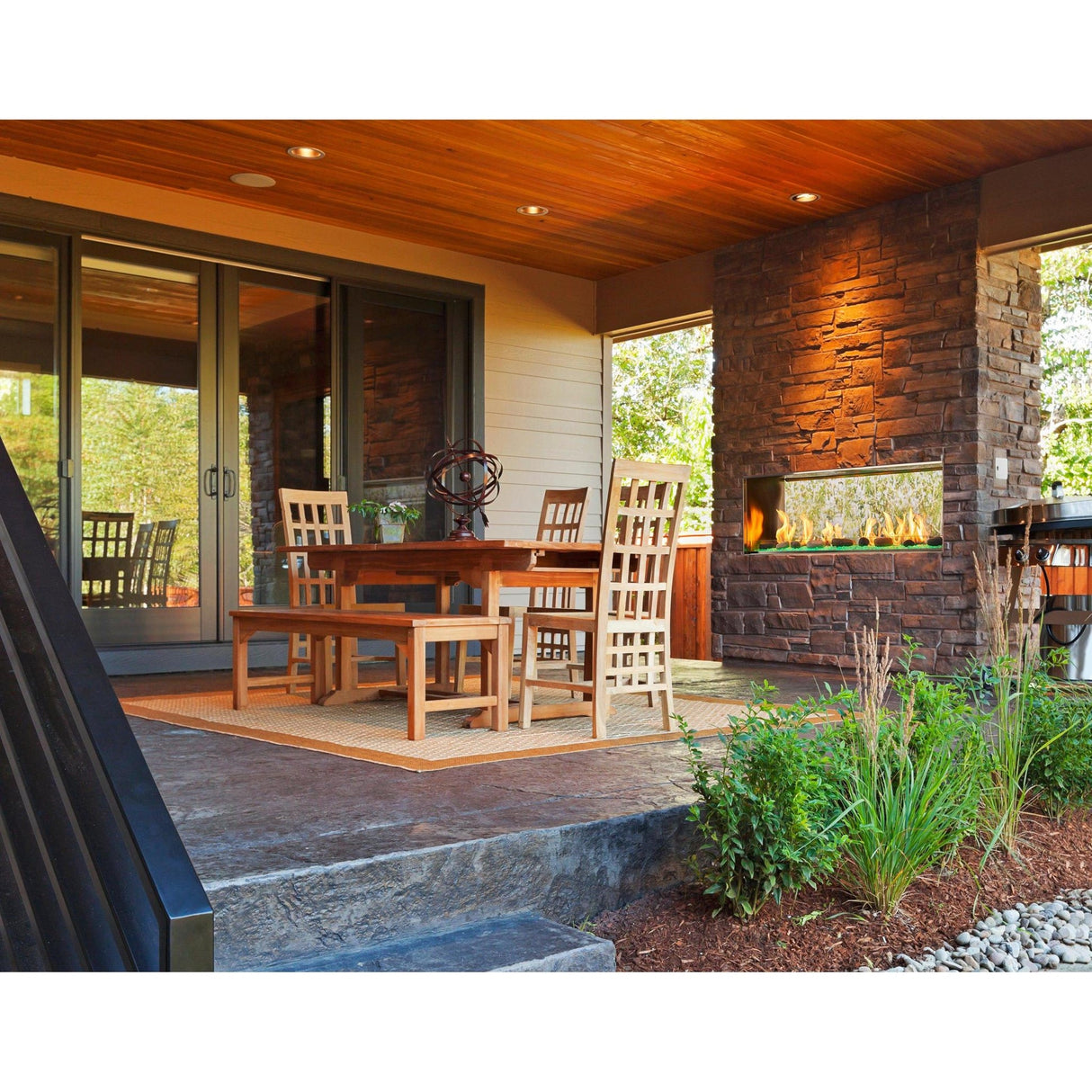Majestic Lanai See-Through 48" Linear Contemporary Outdoor Vent-Free Natural Gas Fireplace