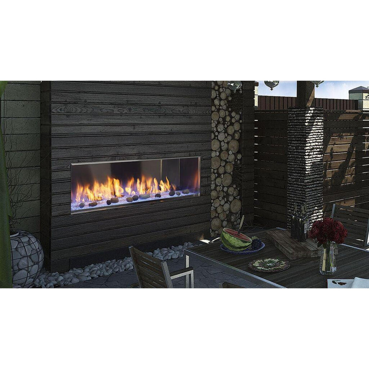 Majestic Lanai See-Through 48" Linear Contemporary Outdoor Vent-Free Natural Gas Fireplace