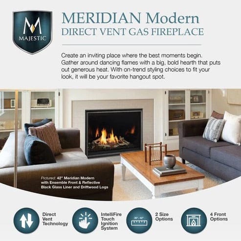 Majestic 42" Meridian Modern Direct Vent Gas Fireplace