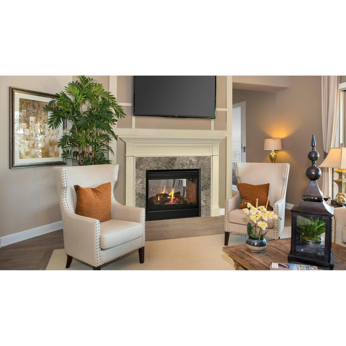 Majestic See-Through 36" Traditional Multi-Sided Top/Rear Direct Vent Gas Fireplace