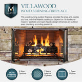 Majestic Villawood 42" Traditional Outdoor Wood Burning Fireplace
