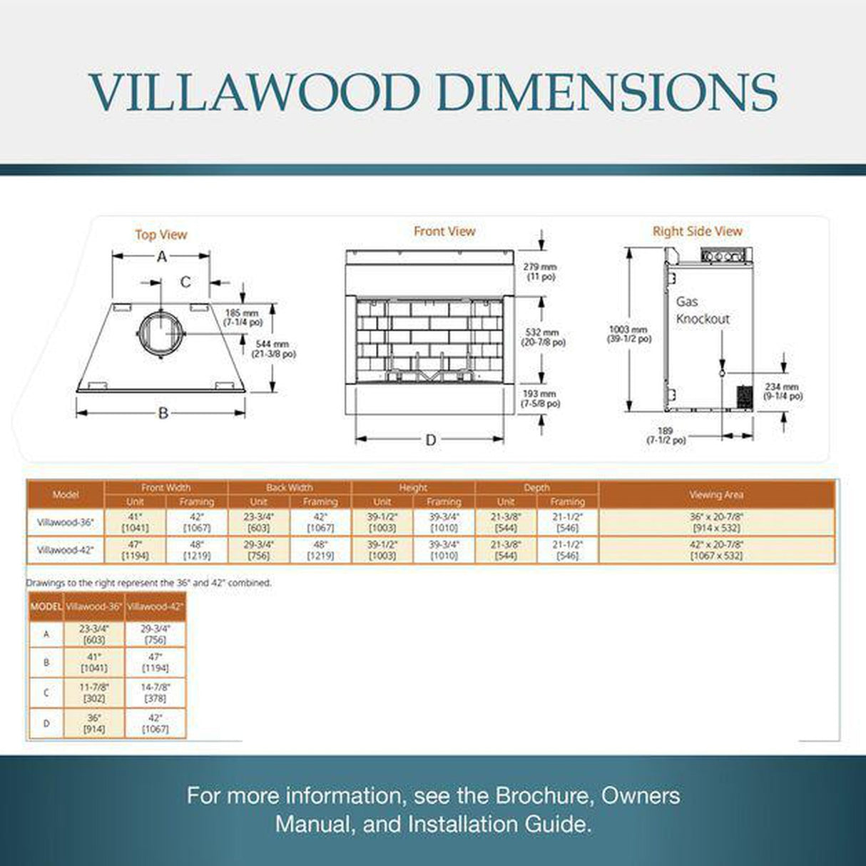 Majestic Villawood 42" Traditional Outdoor Wood Burning Fireplace