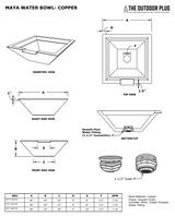 The Outdoor Plus Maya Copper Water Bowl + Free Cover