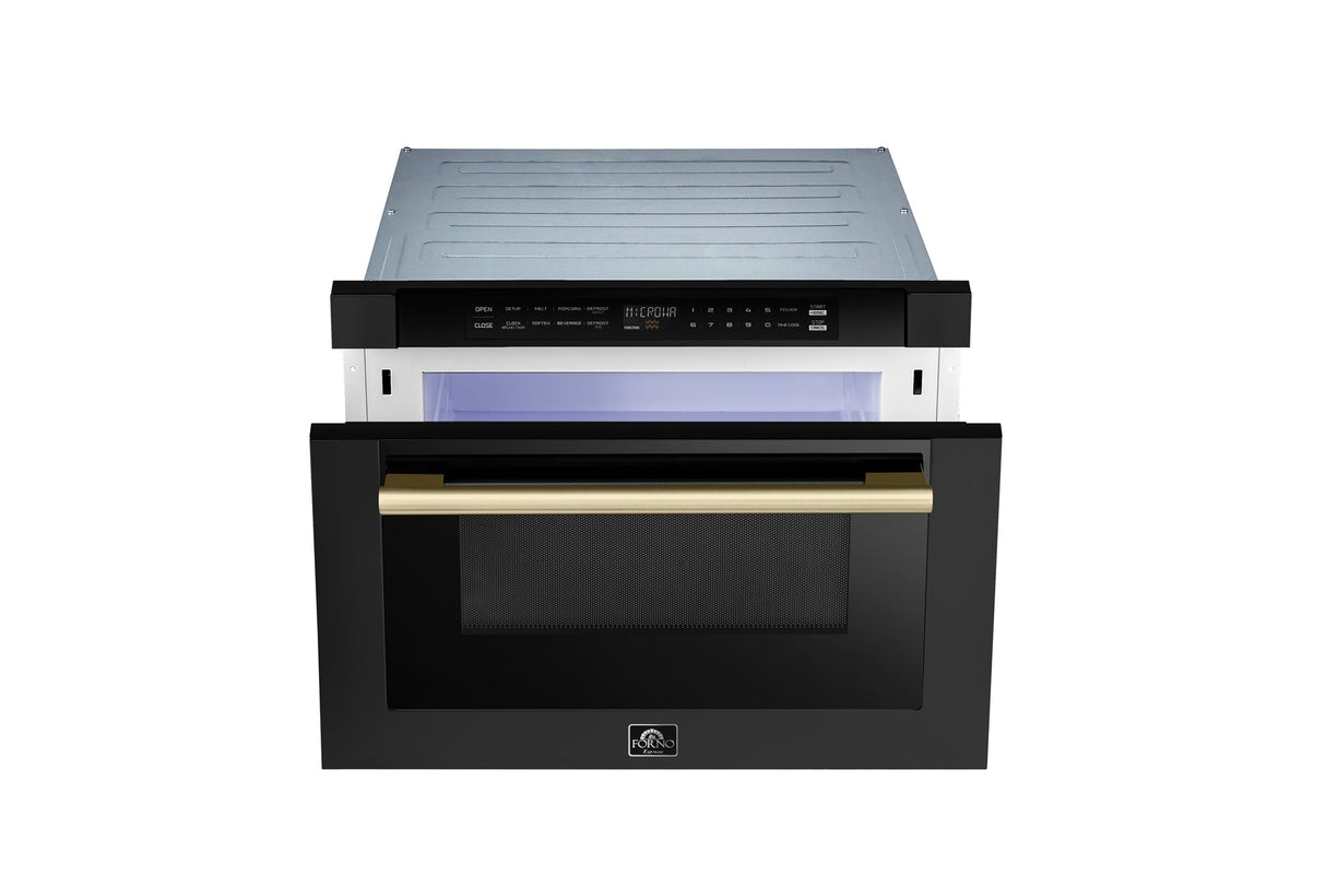 Forno Capoliveri Espresso 24-Inch Microwave Drawer, 1.2 cu.ft, 1500 Watts, Built-In, 11 Power Levels, Sensor Cooking