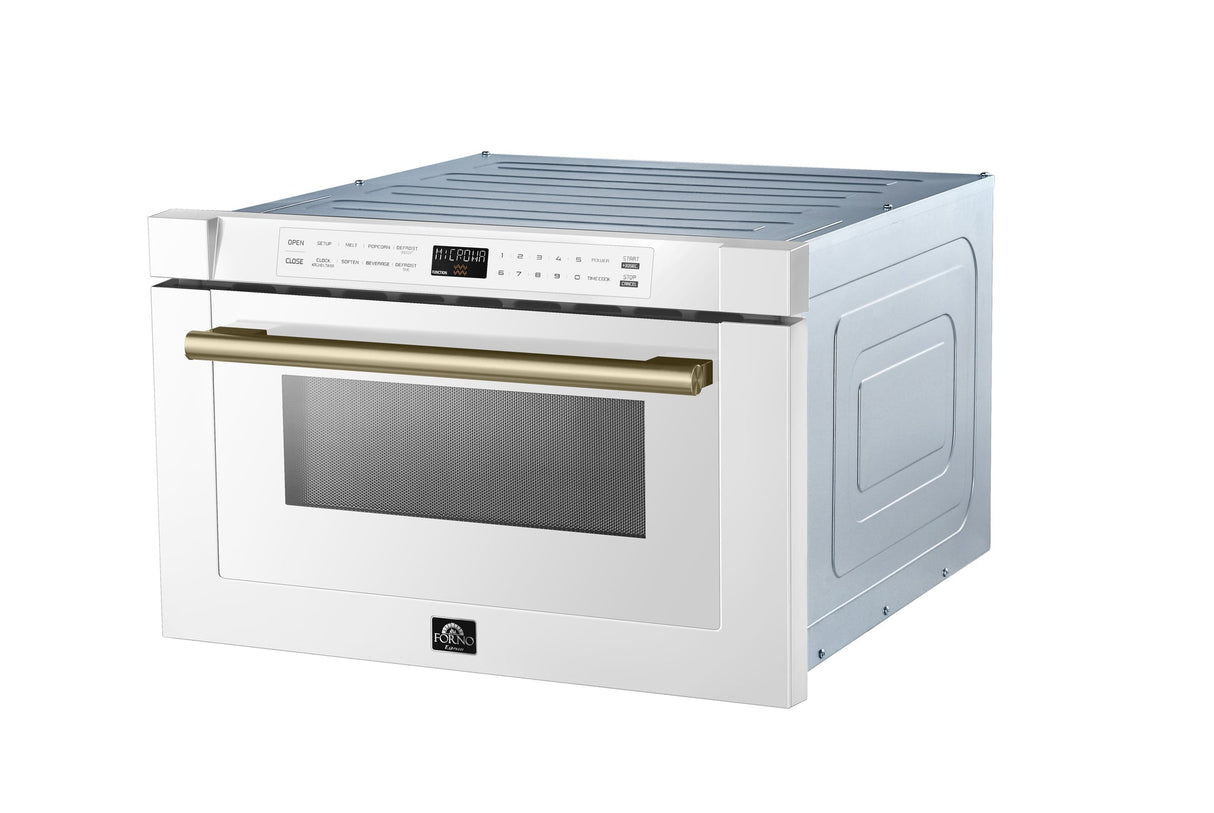 Forno Capoliveri Espresso 24-Inch Microwave Drawer, 1.2 cu.ft, 1500 Watts, Built-In, 11 Power Levels, Sensor Cooking
