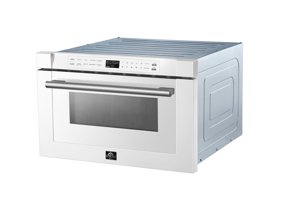 Forno Capoliveri Espresso 24-Inch Microwave Drawer, 1.2 cu.ft, 1500 Watts, Built-In, 11 Power Levels, Sensor Cooking