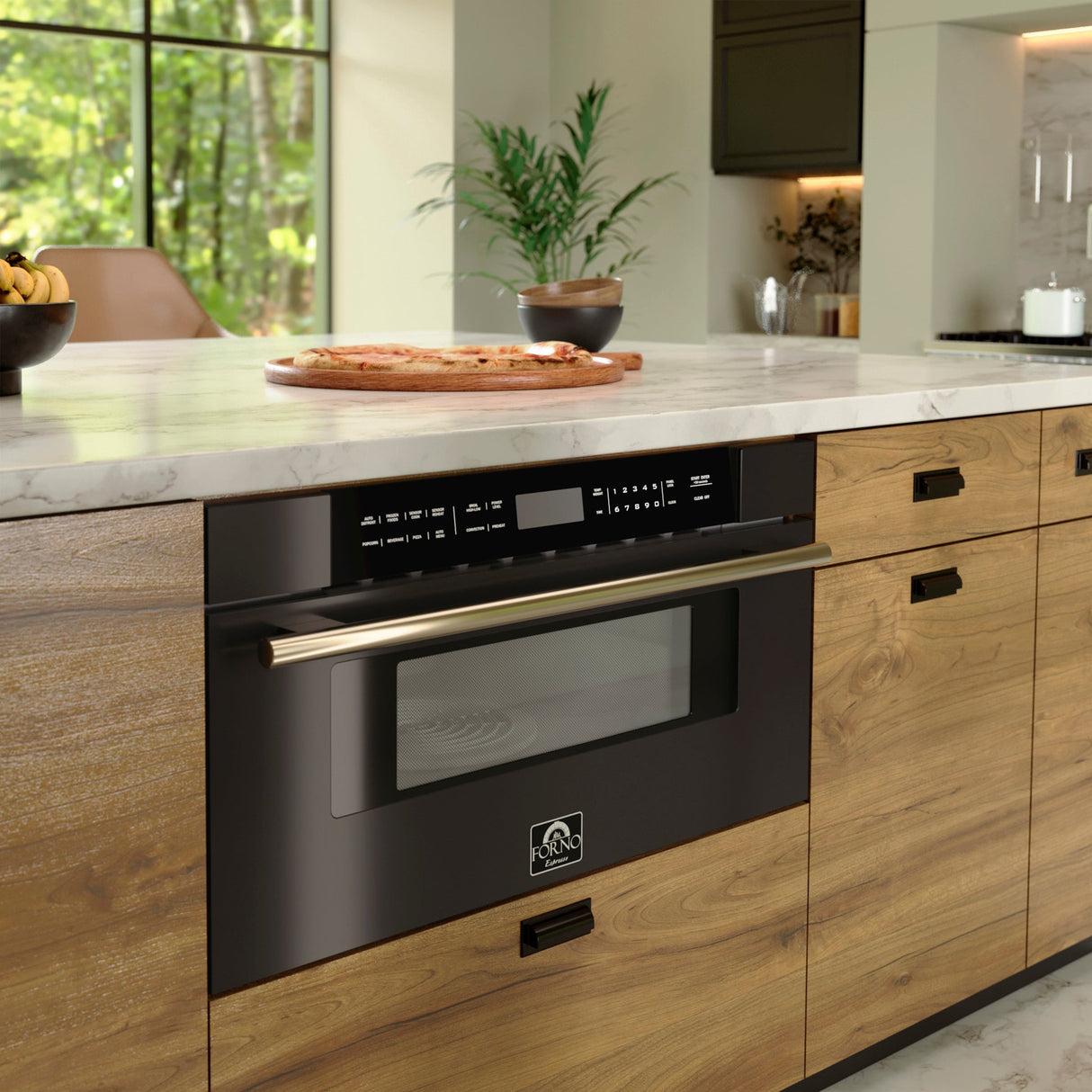 Forno Capoliveri Espresso 30" Microwave Drawer – 1.2 cu.ft, 1500W, Touch Control, Auto Open/Close & Sensor Cooking