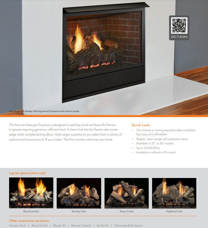 Monessen 32" Aria Vent-Free Traditional Gas Fireplace