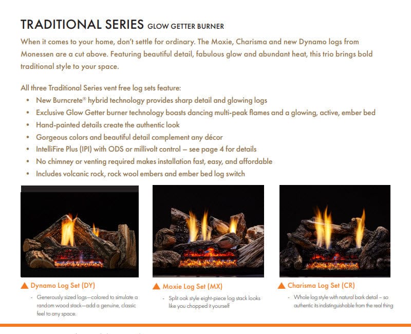 Monessen 42" Attribute Universal Circulating Vent-Free Firebox with Radiant Face and Multitonal Reversible Interior Panels