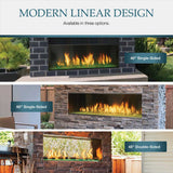 Majestic Lanai 48" See-Through Outdoor Linear Vent-Free Gas Fireplace