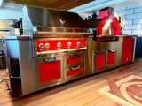 Hestan 12"Foot, With Grill, Outdoor Living Suite with Campania Pizza Oven™ with Beer Dispenser and Bar (SS Countertop) - GESDBC12