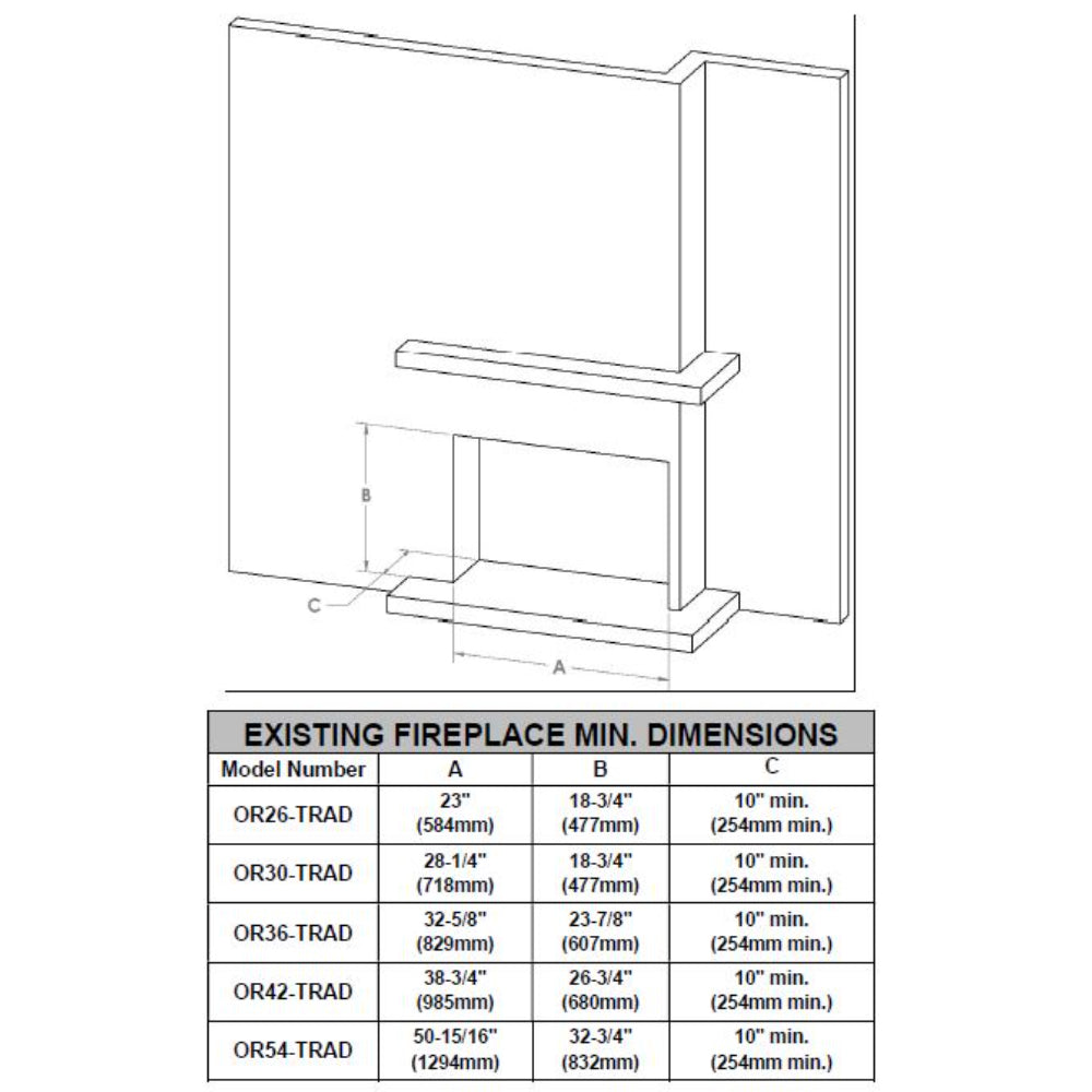 Modern Flames 30" Orion Traditional Virtual Electric Fireplace [OR30-TRAD]