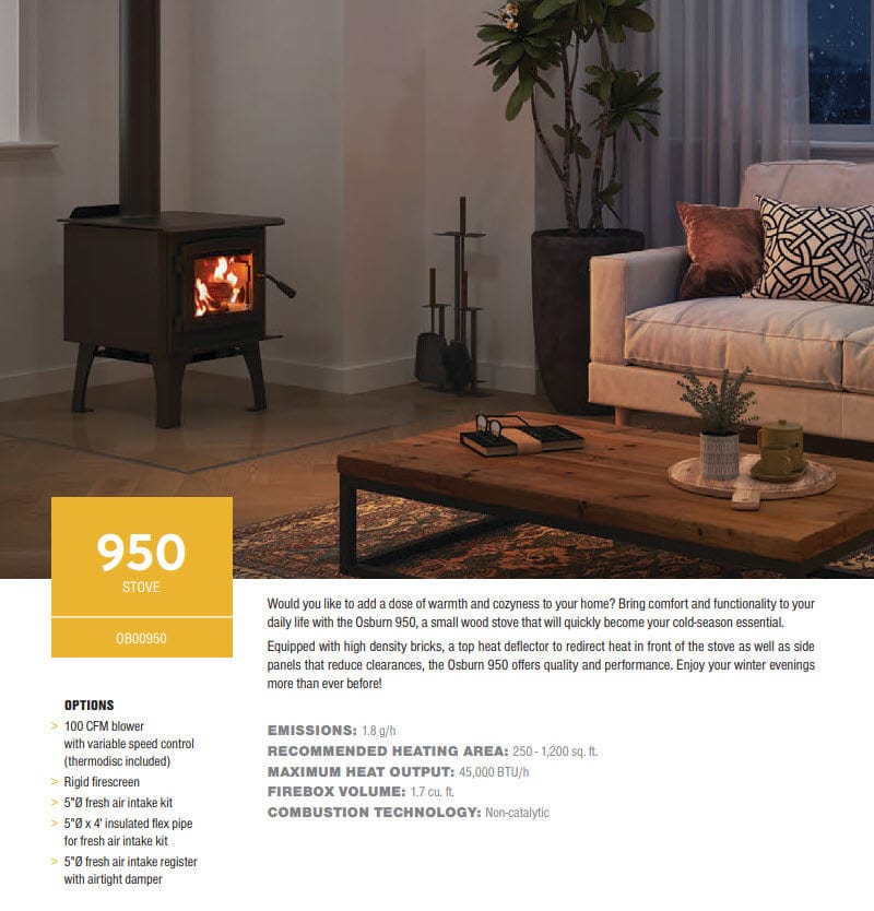 Osburn 950 Wood Stove - OB00950