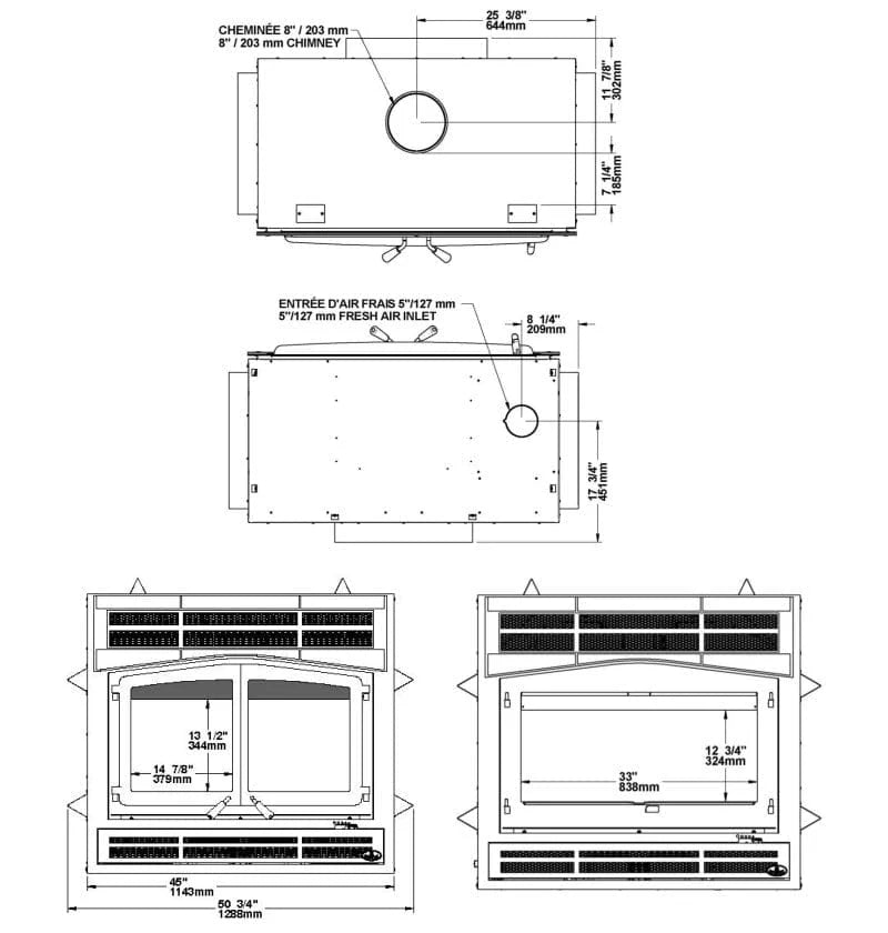 Osburn Horizon Zero Clearance Wood Fireplace - OB04010