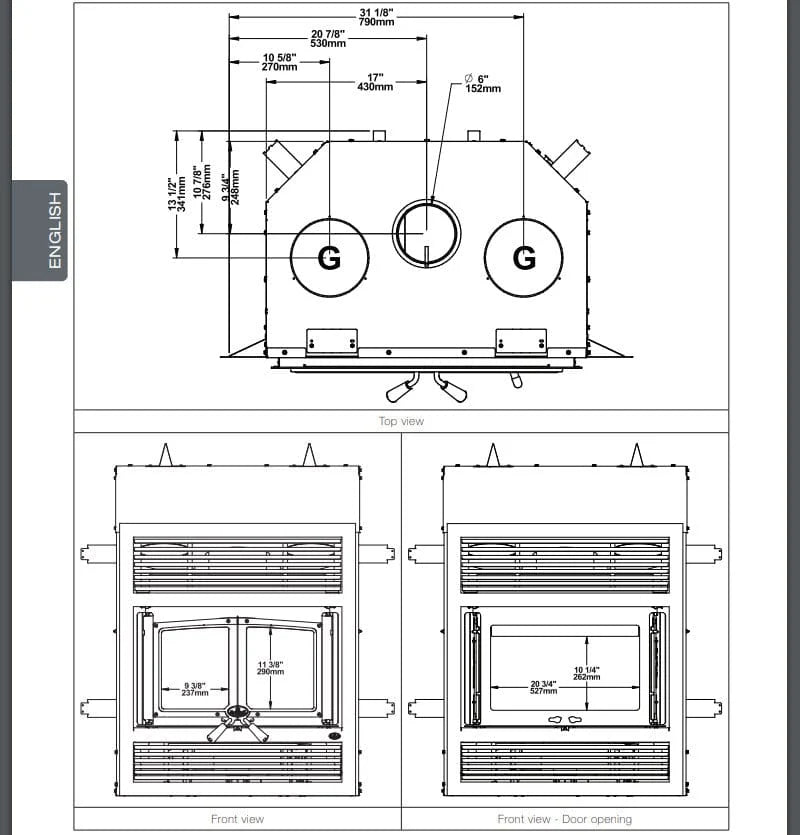 Osburn Everest lll Wood Fireplace - OB04017