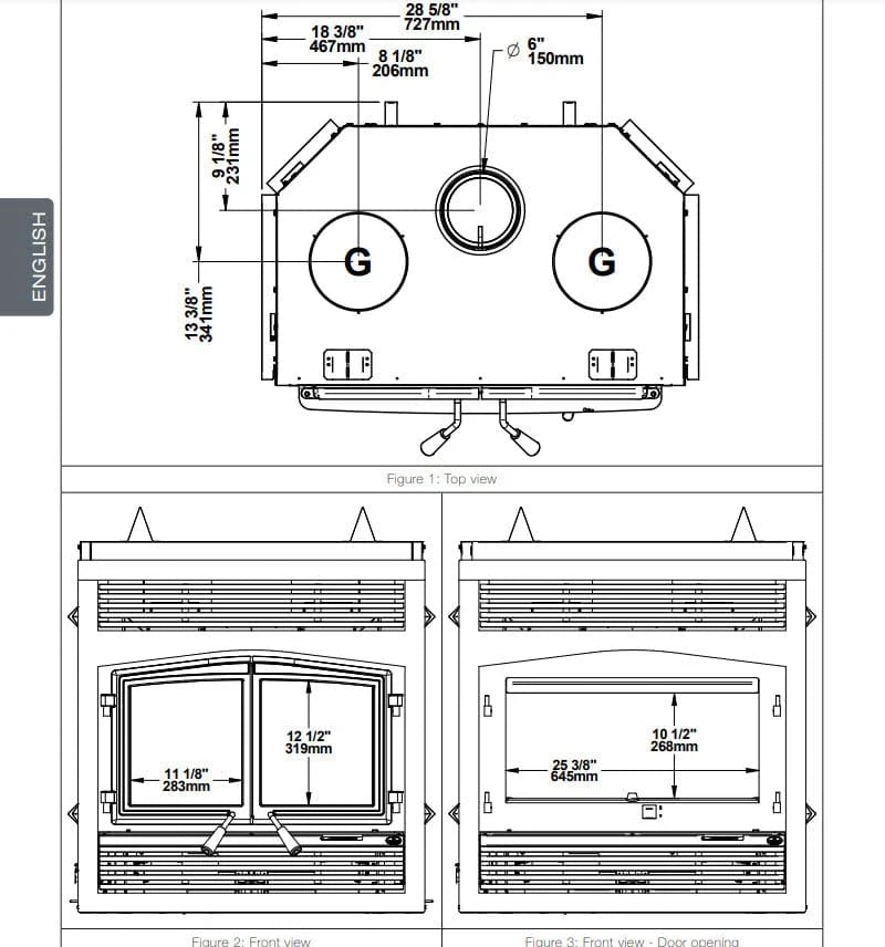 Osburn Stratford II Zero Clearance Wood Fireplace - OB04007