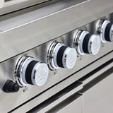 Forno Bulnes 40" BBQ Outdoor Kitchen – 95,000 BTU, 5 Burners, Infrared Sear & Rotisserie, Beverage Center & White Sintered Stone Countertops