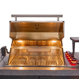 Forno Rimini Outdoor Kitchen 30" BBQ – 62,600 BTU, 3 Burners, Beverage Center, Black Cabinets & Gray Sintered Stone Countertop