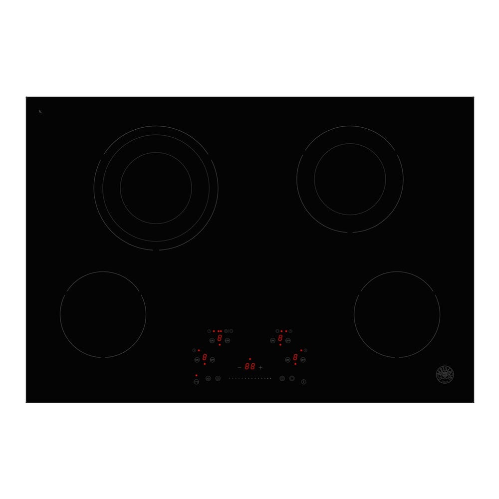 Bertazzoni  30 inch Ceran Touch Control Cooktop with 4 Heating Zones, ADA Compliant, Residual Heat Indicator, in Black - PE304CER