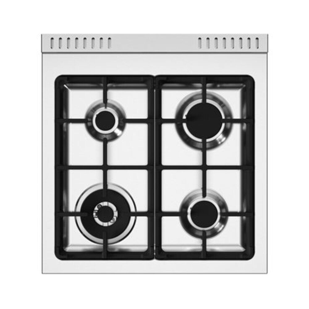 Bertazzoni Professional Series 24 inch Gas Range with 4 Burners, 2.5 cu. ft. Oven Capacity, Dual Convection and Continuous Cast Iron Grates in Stainless Steel