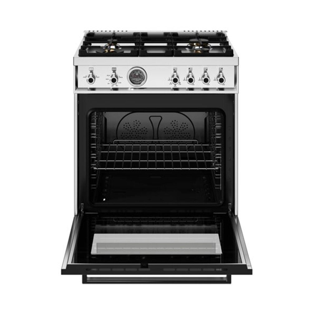 Bertazzoni Professional Series 30 inch Gas Range with 4 Brass Burners, 4.7 cu. ft. Oven Capacity, Dual Convection and Temperature Probe (Stainless Steel) - PRO304BFGMXT*