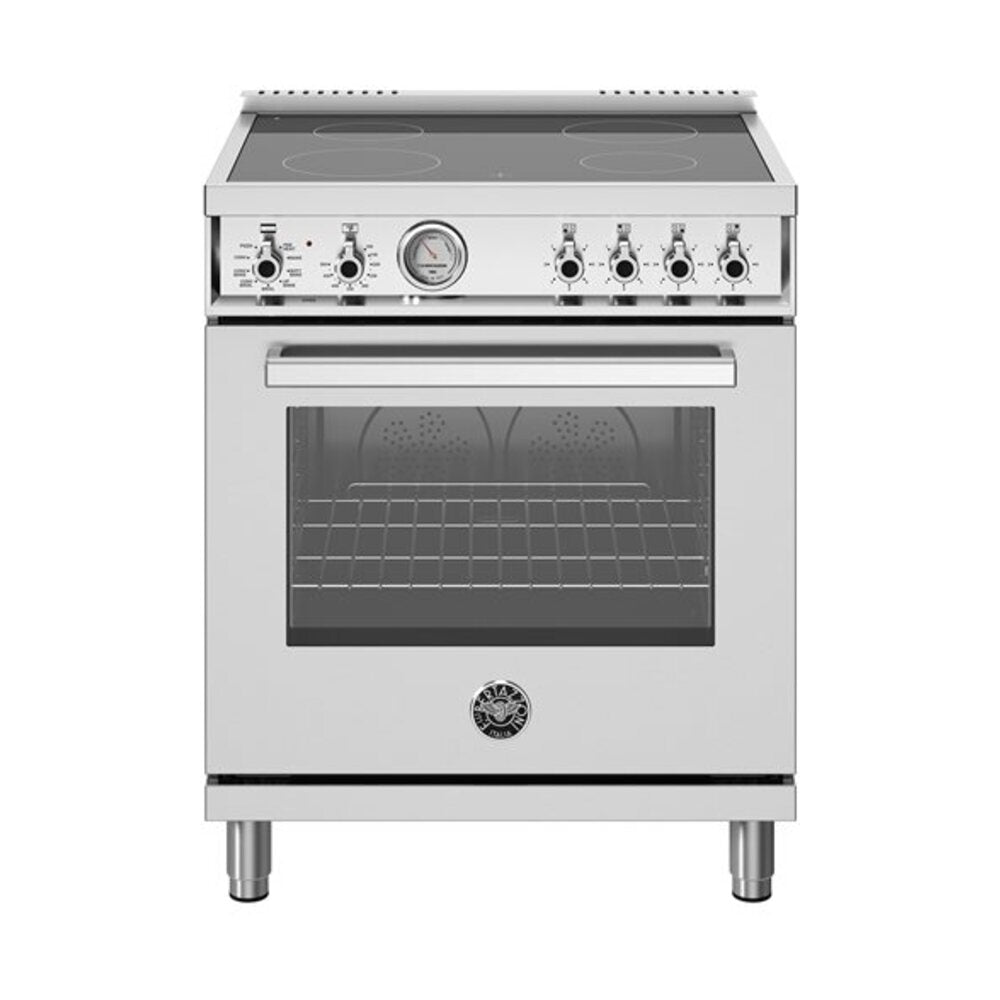Bertazzoni Professional Series 30 inch Freestanding Electric Range with 4 Ceran Elements, 4.7 cu. ft. Oven Capacity in Stainless Steel - PRO304CEMXV