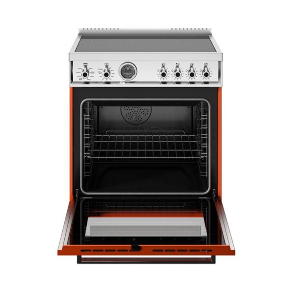 Bertazzoni Professional Series 30 inch Induction Range with 4 Elements, 4.6 cu. ft. Oven Capacity, Self Clean and Air Fry (Arancio Orange) - PRO304IFEPART