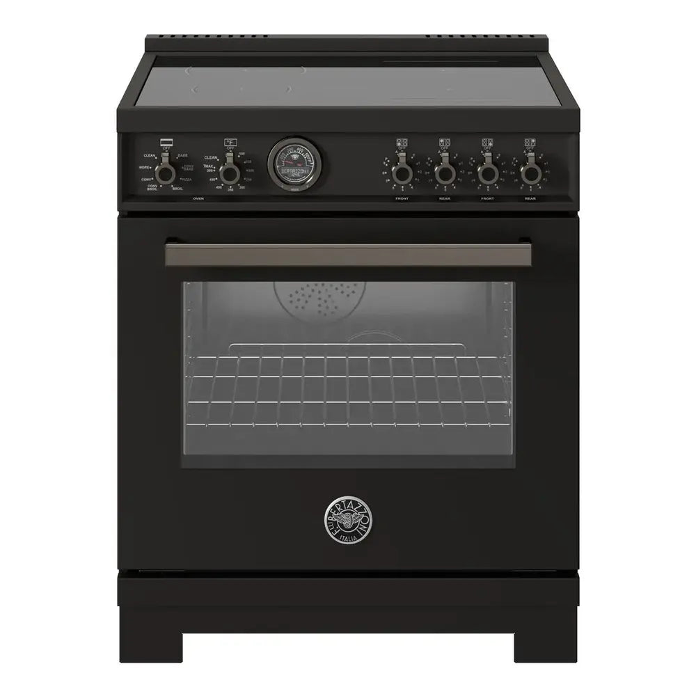 Bertazzoni Professional Series 30 inch Induction Range with 4 Elements, 4.6 cu. ft. Oven Capacity, Self Clean and Air Fry (Carbonio) - PRO304IFEPCAT
