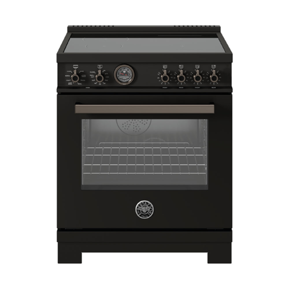 Bertazzoni Professional Series 30 inch Induction Range with 4 Elements, 4.6 cu. ft. Oven Capacity, Self Clean and Air Fry (Carbonio) - PRO304IFEPCAT