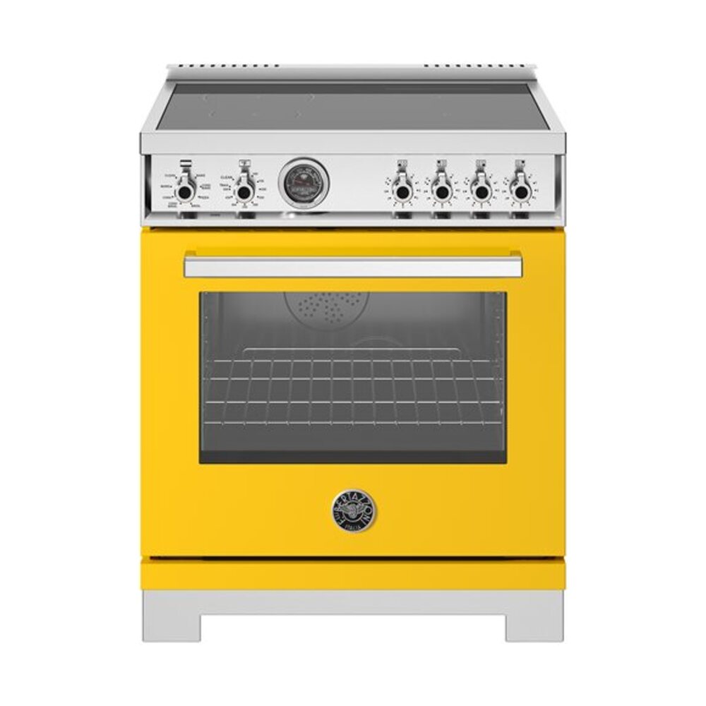 Bertazzoni Professional Series 30 inch Induction Range with 4 Elements, 4.6 cu. ft. Oven Capacity, Self Clean and Air Fry (Giallo Yellow) - PRO304IFEPGIT