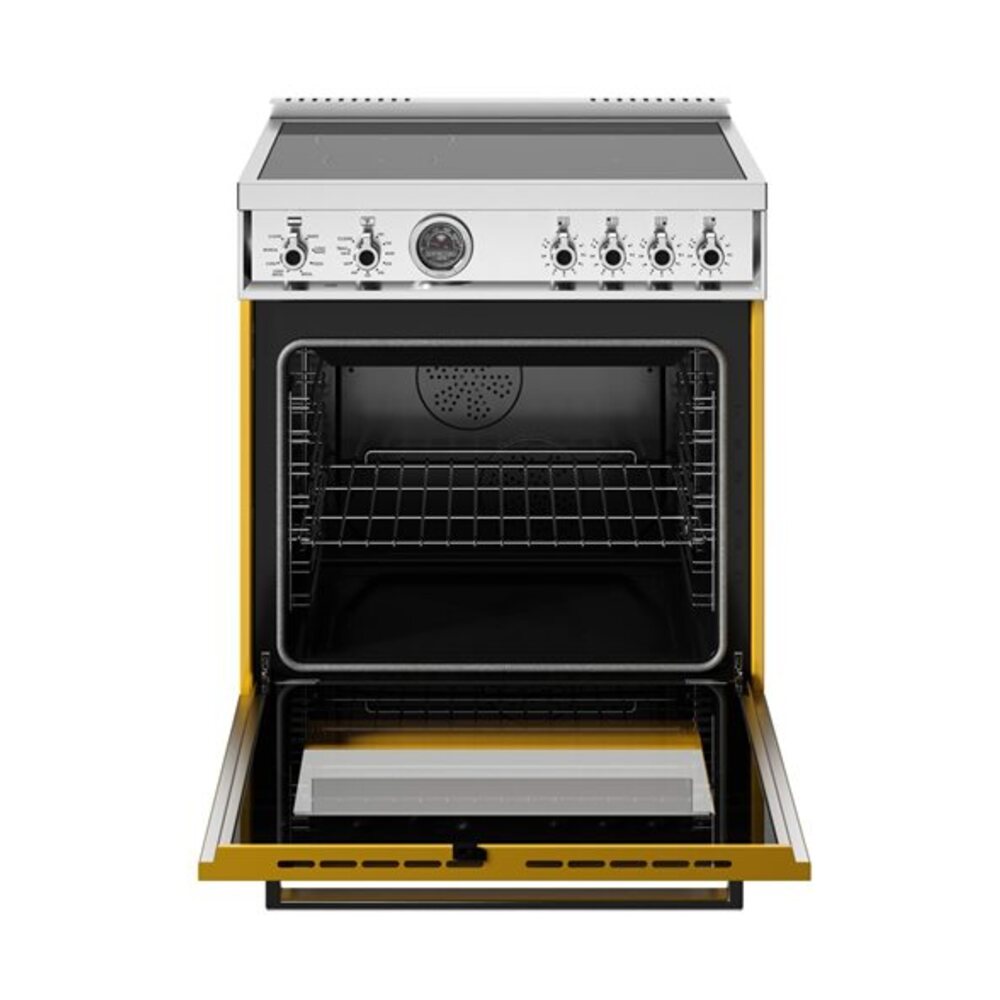 Bertazzoni Professional Series 30 inch Induction Range with 4 Elements, 4.6 cu. ft. Oven Capacity, Self Clean and Air Fry (Giallo Yellow) - PRO304IFEPGIT