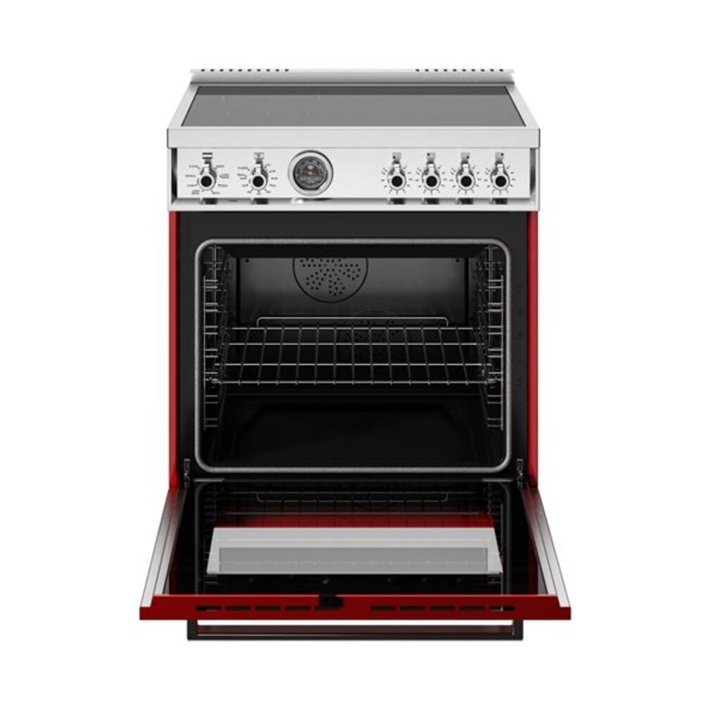 Bertazzoni Professional Series 30 inch Induction Range with 4 Elements, 4.6 cu. ft. Oven Capacity, Self Clean and Air Fry (Rosso Red) - PRO304IFEPROT