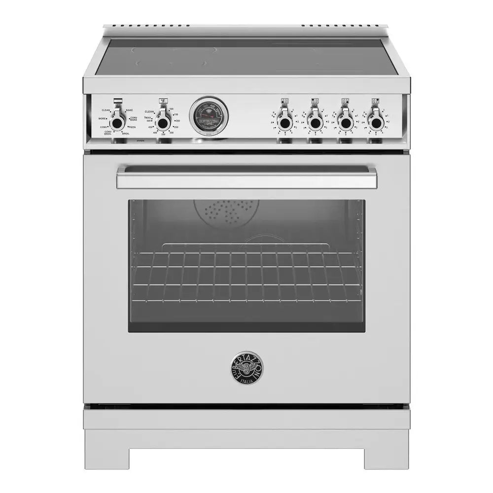 Bertazzoni Professional Series 30 inch Induction Range with 4 Elements, 4.6 cu. ft. Oven Capacity, Self Clean and Air Fry (Stainless Steel) - PRO304IFEPXT