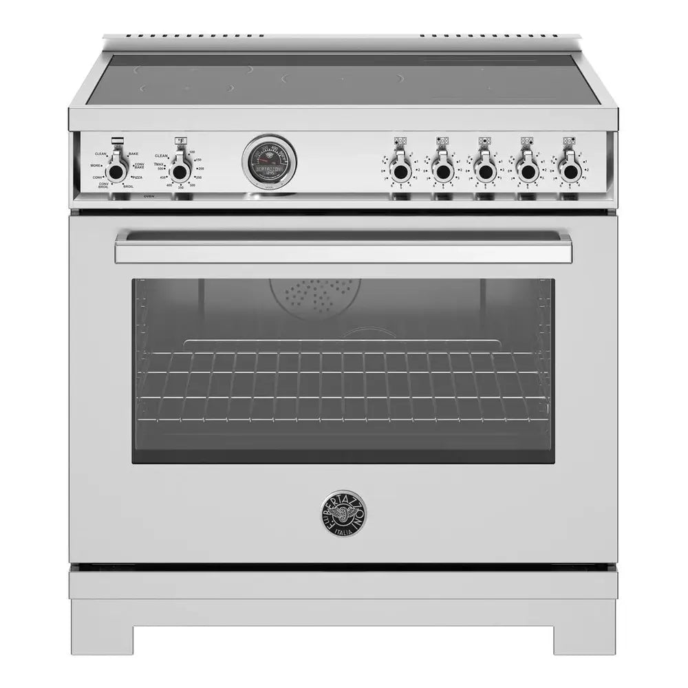 Bertazzoni Professional Series 36 inch Induction Range with 5 Elements, 5.7 cu. ft. Oven Capacity, Self-Clean, Air Fry and Cast-Iron Griddle (Stainless Steel) - PRO365ICFEPXT