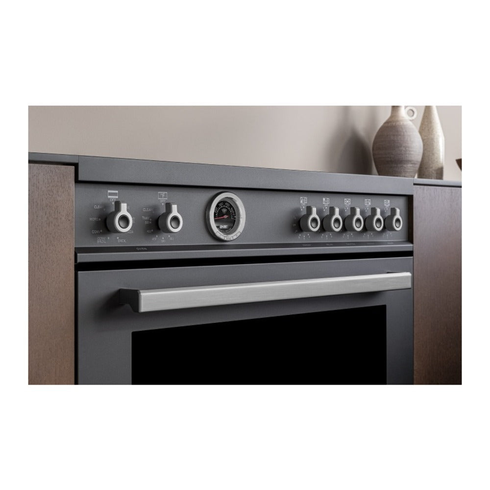 Bertazzoni Professional Series 36 inch Induction Range with 5 Elements, 5.7 cu. ft. Oven Capacity, Self-Clean, Air Fry and Cast-Iron Griddle (Rosso Red) - PRO365ICFEPROT
