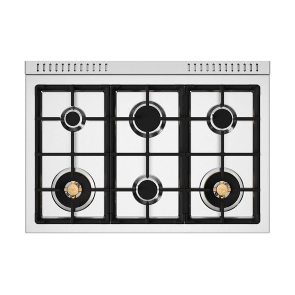 Bertazzoni Professional Series 36 inch Freestanding Gas Range with 6 Brass Burners, 5.9 cu. ft. Oven Capacity (Rosso Red) - PRO366BCFGMROT*
