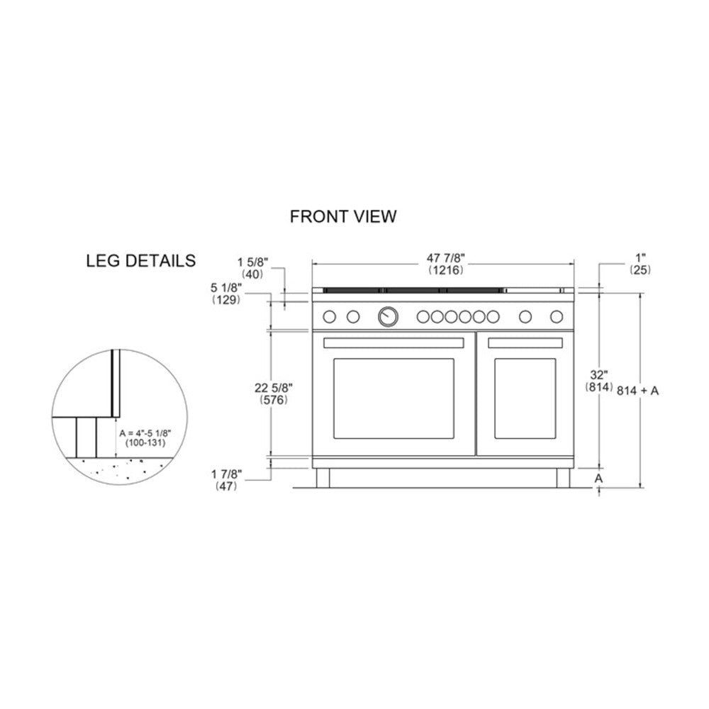Bertazzoni Professional Series 48 inch Dual Fuel Range with 6 Brass Burners, Electric Griddle, 7 cu. ft. Total Oven Capacity and Self Clean (Giallo Yellow) - PRO486BTFEPGIT*