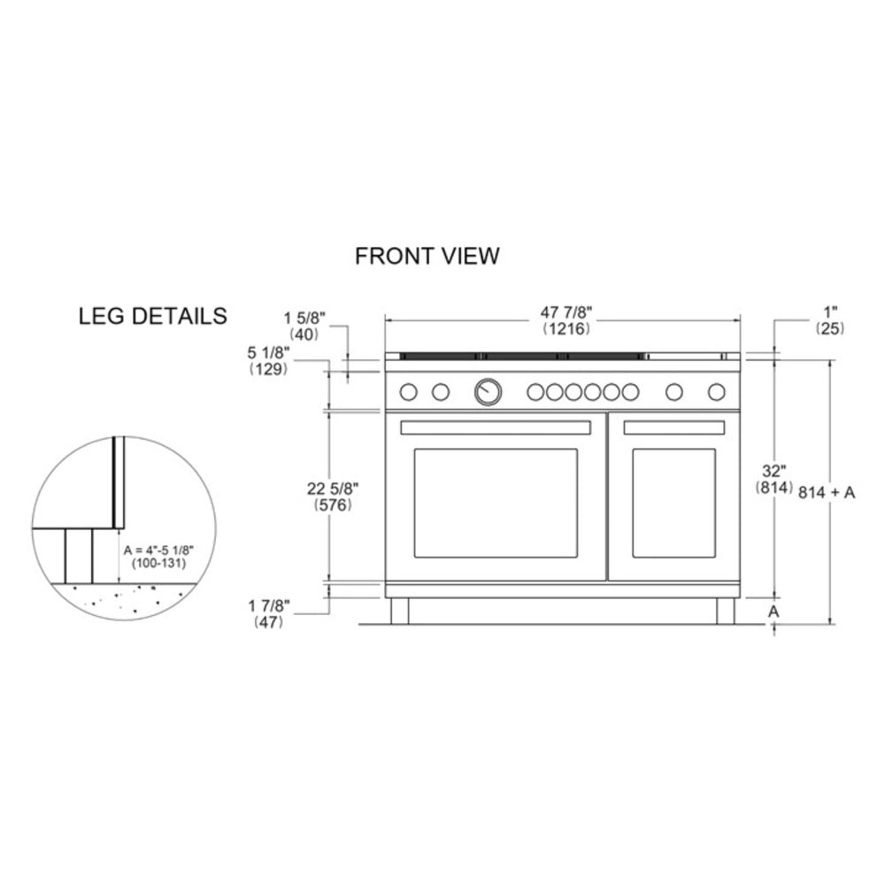 Bertazzoni Professional Series 48 inch Gas Range with 6 Brass Burners, Electric Griddle, 7.1 cu. ft. Total Oven Capacity and Dual Convection (Giallo Yellow) - PRO486BTFGMGIT*