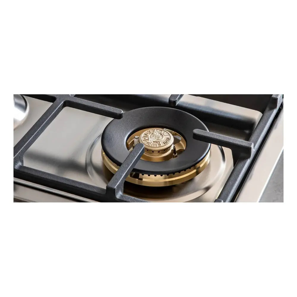 Bertazzoni 30 inch Freestanding Natural Gas Range with 4 Sealed Brass Burners, 4.6 cu. ft. Capacity, Self Clean Oven (Bianco White) - PROF304DFSBIT