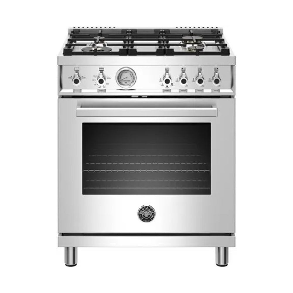 Bertazzoni Professional Series 30 inch Freestanding Gas Range with 4 Brass Burners, 4.7 cu. ft. Oven Capacity (Stainless Steel) - PROF304GASXT