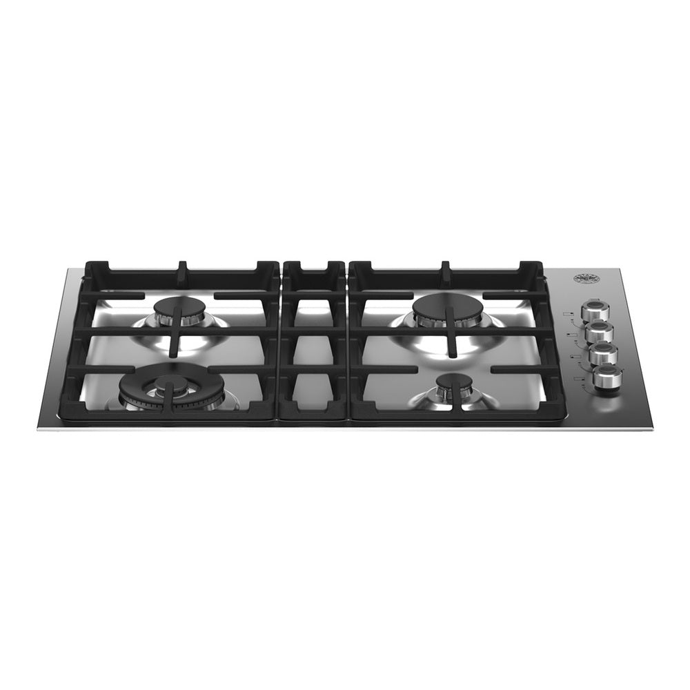 Bertazzoni 30 inch Professional Series Drop-in Gas Cooktop with 4 Burners, Cast Iron Grates, Fail-Safe Thermocouple Technology, in Stainless Steel - PROF304QXE*