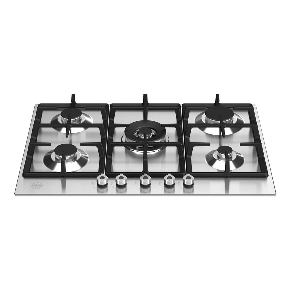 Bertazzoni Professional Series 30 inch Front Control Gas Cooktop with 5 Burners, Cast Iron Grates, Fail-Safe Thermocouple Technology, ADA Compliant, in Stainless Steel - PROF305CTXV*